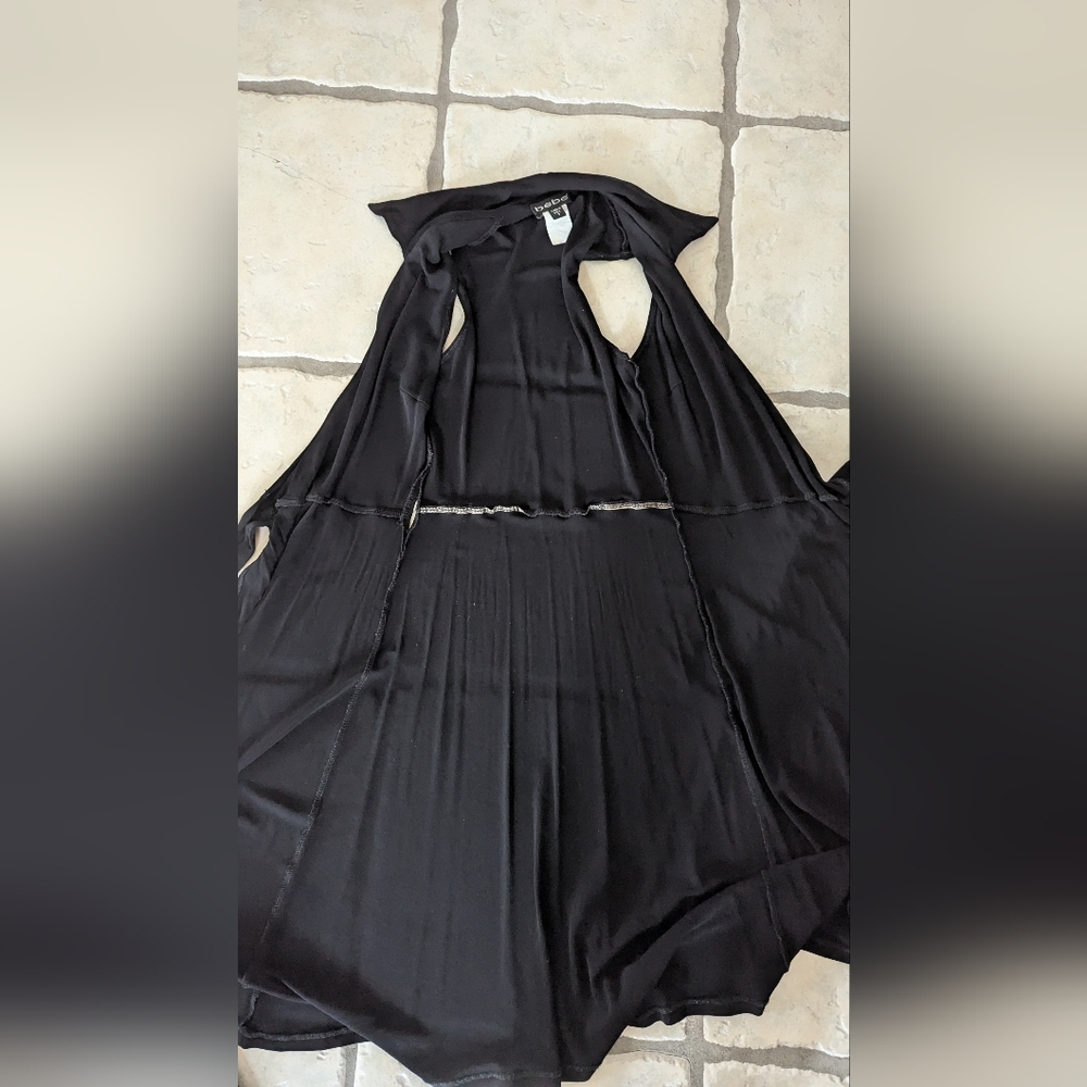 Bebe Vintage Y2K Black Viscose Wrap Dress - Picture 7 of 12